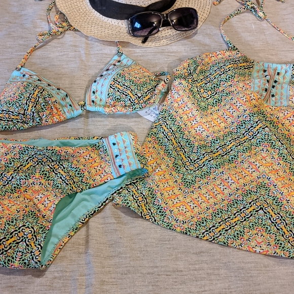 Nanette Lepore Tankini Bikini 3 piece set NWT XS - Picture 12 of 15